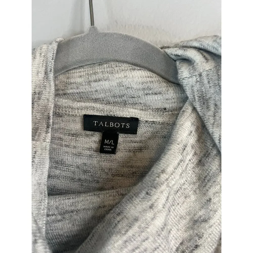 Talbots Womens Poncho Cowl Neck Gray Size M/L - Picture 2 of 4